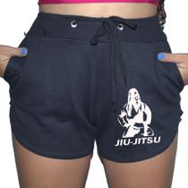 Short Feminino Jiu Jitsu Bermuda Moletinho Academia Praia Musculação Caminhada