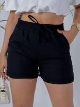 Short Feminino Linho Cintura Elástica Soltinho Verão Short Feminino Linho Cintura Elástica Soltinho Verão