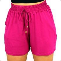 Short Feminino Malha Soltinho Verão Cintura Alta Confortável