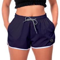 Short Feminino Marinho Moda Praia Verão Academia Corrida