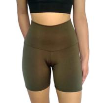 Short Feminino Meia Coxa Justo Cós Cintura Alta Liso Suplex Pp ao Plus Size