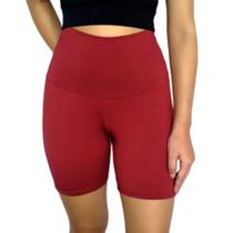 Short Feminino Meia Coxa Justo Cós Cintura Alta Liso Suplex Pp ao Plus Size