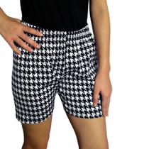 Short Feminino Meia Coxa Soltinho Elástico Estampas Sortidas Suplex PP ao Plus Size