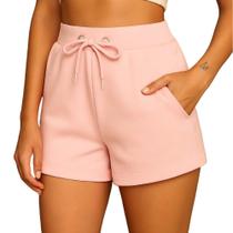 Short Feminino Moletom Confortável Dia a Dia Algodão