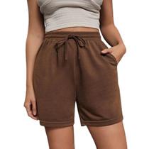 Short Feminino Moletom Leve Shortinho Com Bolso Moletinho Tendência verão Bermudinha Feminina Casual Blogueira