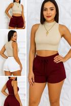 Short Feminino MOLETOM Moda Estilo Conforto