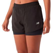 Short Feminino New Balance Sport Essentials 2 em 1 Preto Short Feminino New Balance Sport Essentials 2 em 1 Preto
