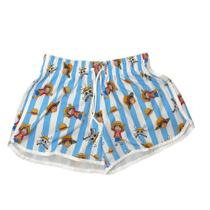 Short Feminino One Piece Elastano Listrado Verão Praia