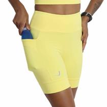 Short Feminino para Corrida Indrills Running Amarelo Com Bolsos