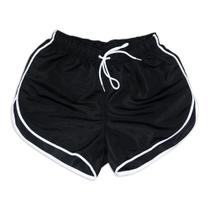 Short Feminino Preto Praia Piscina Tactel Estampado