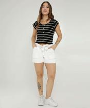 Short Feminino Sarja Amarração Bolsos Marisa-74720