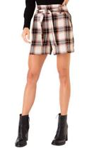 Short Feminino Seiki Tweed Xadrez Laranja - 260272 Short Feminino Seiki Tweed Xadrez Laranja - 260272
