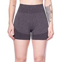 Short Feminino Selene Sem Costura Mesclado Preto