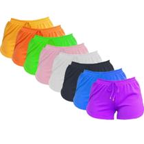 Short Feminino Soltinho Malha Canelada Verão Shortinho Feminino Canelado tamanho M