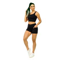 Short Feminino Suplex com bolso Proteção UV50+ Ref. 597008 Cor:PretoTamanho:GG