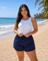 Short Feminino Tactel Secagem Rápida Saída de Praia Piscina Verão