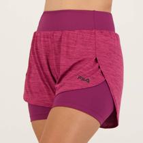 Short Fila Basic Train Double Feminino Bordô e Roxo