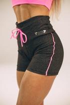 Short Filete Suplex Alta Compressão Grafite c/ Rosa bb
