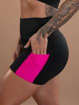 Short Fitness Cintura Alta Feminino Com Bolso Tela Academia Treino Corrida F7 NEW STYLE
