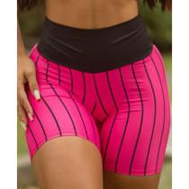 Short Fitness Empina Bumbum Pink Striped