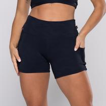 Short Fitness Feminina Poliamida Textura Recortes Bolso Short Fitness Feminina Poliamida Textura Recortes Bolso