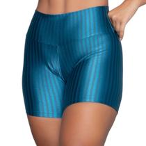 Short Fitness Ikat New Zig 3D Bella Fiore Poliamida Cós Alto Academia Treino Moda Feminina