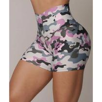 Short Fitness Just Tradicional Camuflado Rosa