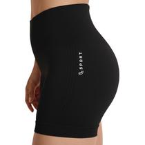 Short Fitness Lupo LSport Levanta Bumbum Compressão Cós Alto Sem Costura Preto Academia Treino