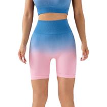 Short Flexível Cintura Alta Sem Costura Modelo Feminino Para Academia