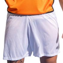 Short Futebol Calção Bermuda Treino Jogo Branco 1 Fit