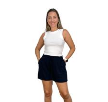 Short Gestante Premium Cintura Alta Soltinho Com Bolso Confortável Maternidade Gravida