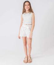 Short Infantil Clochard Marisa Tam 10 a 16 Off White-70213
