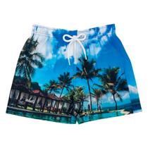 Short Infantil Estampado Paradise Para Praia Poliamida Mash