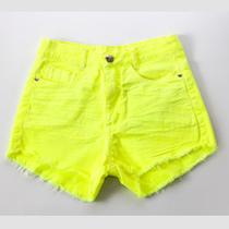 Short Infantil Hot Pant Amarelo Neon