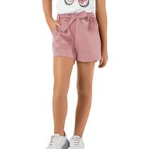 Short Infantil Menina Algodão Rose Com Laço Charmoso Short Infantil Menina Algodão Rose Com Laço Charmoso