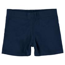 Short Infantil Menina Básico Cotton Liso Curto Azul Malwee Kids Verão