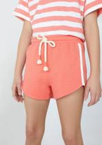 Short Infantil Menina Canelado (Laranja Claro e Off White) Hering Kids