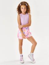 Short Infantil Menina Total Print Morango Rosa Cinti Short Infantil Menina Total Print Morango Rosa Cinti