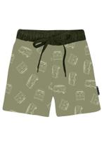 Short infantil meninos PUC microfibra verde Kombi