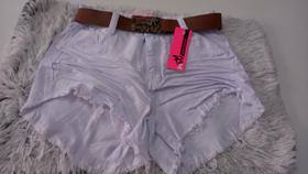 short jeans branco rasgado
