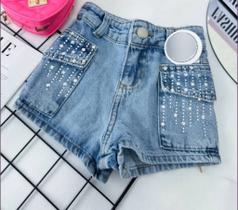 Short Jeans Cargo Infantil Menina