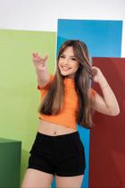 short jeans cargo juvenil feminino