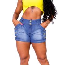 Short Jeans Cintura Alta Feminino Slim e Plus Size