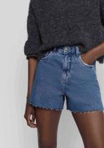 Short jeans cintura alta reto escuro - dzarm