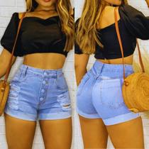 Short Jeans Claro 4 botoes - Atacado da Moda