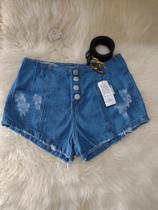 short jeans claro curto desfiado
