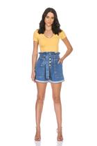 Short Jeans Clochard Cintura Alta