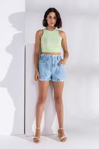 Short Jeans Clochard Cintura Alta