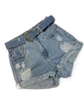 Short Jeans Com Cinto Jeans Premium Tam 36 ao 44 Luxo