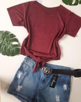 Short Jeans com detalhes Destroide Short Jeans com detalhes Destroide